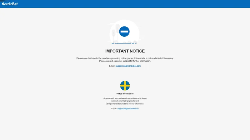 NordicBet hjemmeside screenshot 2026 - casino oversigt